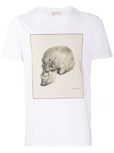 Shop Alexander Mcqueen Study Skull Print T-shirt In White