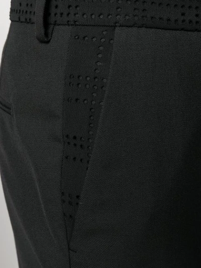 Shop Fendi Perforated Tailored Trousers In F0qa1 Nero