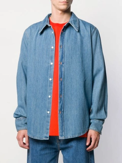 Shop Calvin Klein 205w39nyc Jaws Denim Shirt In Blue