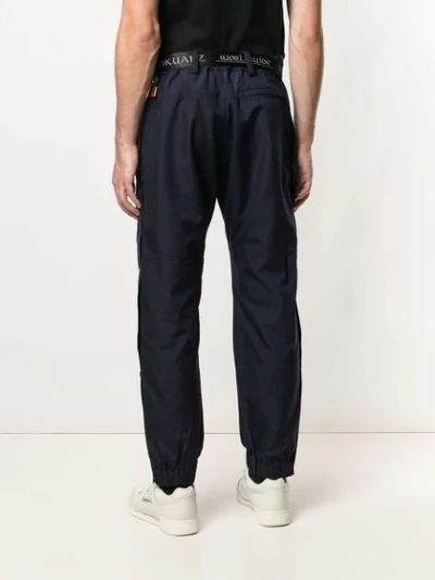 Shop Sankuanz Belted Track Pants In Blue