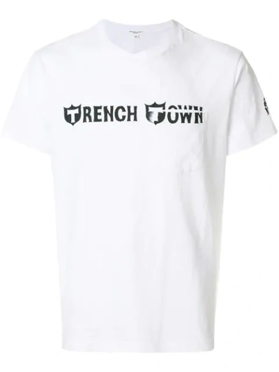 Shop Engineered Garments Trench Town Slogan T In White