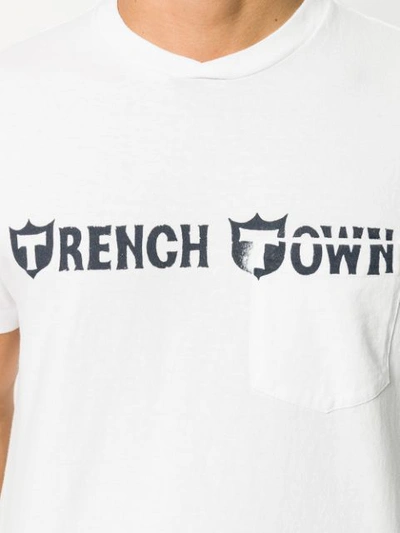 Shop Engineered Garments Trench Town Slogan T In White