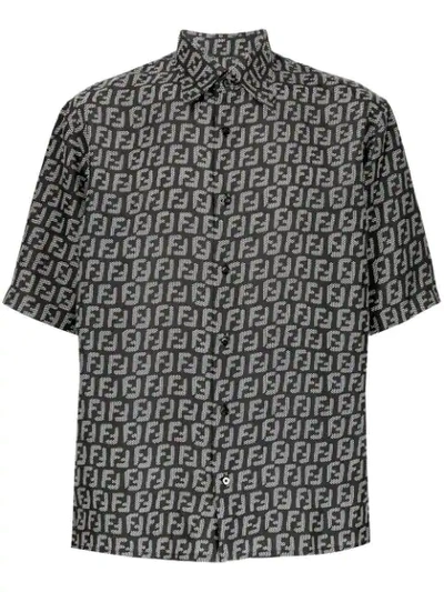 Shop Fendi Ff Print Shirt In Black