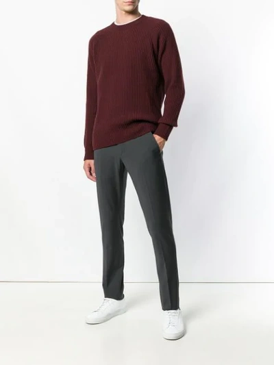 Shop Dondup Slim Fit Tailored Trousers In Grey