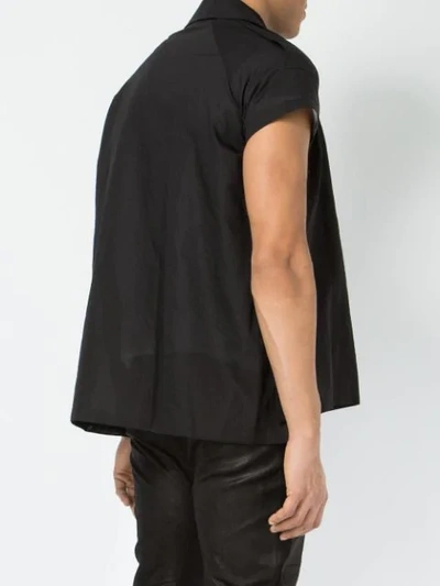 Shop Julius Short Sleeved Open Front Shirt In Black