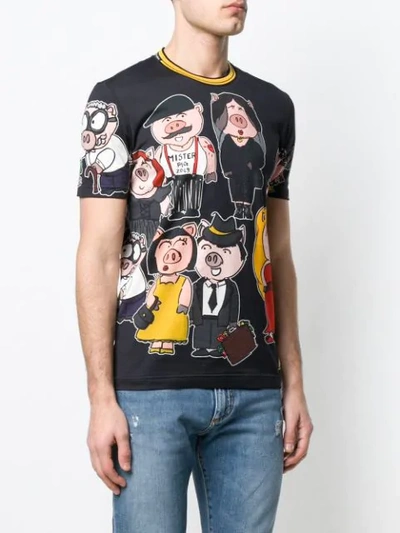 Shop Dolce & Gabbana Family Pig T In Black