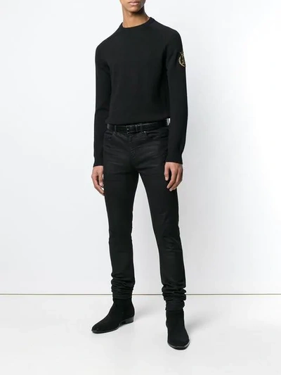 Shop Saint Laurent Sl Patch Jumper In Black