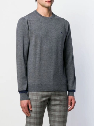 Shop Etro Crew Neck Sweatshirt In Grey