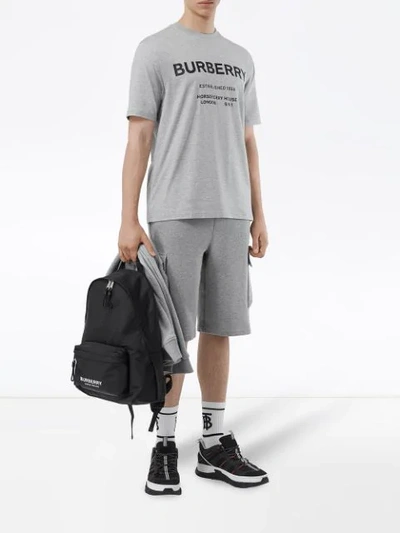 Shop Burberry Horseferry Print Cotton T-shirt In Grey
