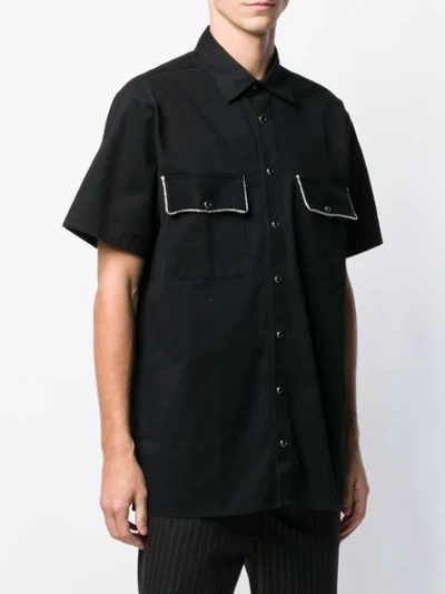 Shop Sss World Corp Short Sleeve Drill Shirt In Black