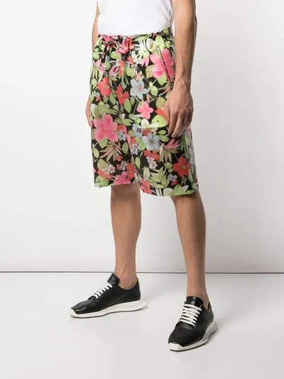 Shop Comme Des Garçons Homme Deux Floral Print Bermuda Shorts In Multicolour