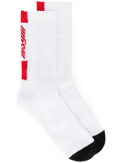 Shop Msgm Logo Socks In White