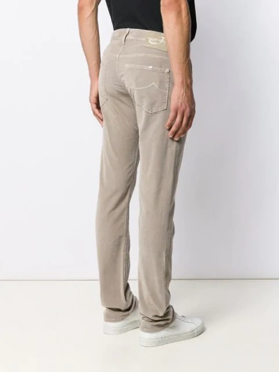 Shop Jacob Cohen Corduroy Straight-leg Trousers In Neutrals
