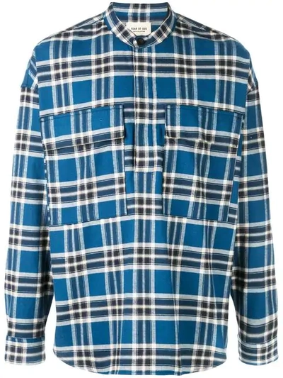 Shop Fear Of God Tartan Pattern Shirt In Blue