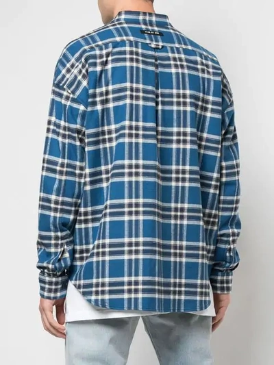 Shop Fear Of God Tartan Pattern Shirt In Blue