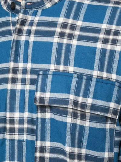 Shop Fear Of God Tartan Pattern Shirt In Blue