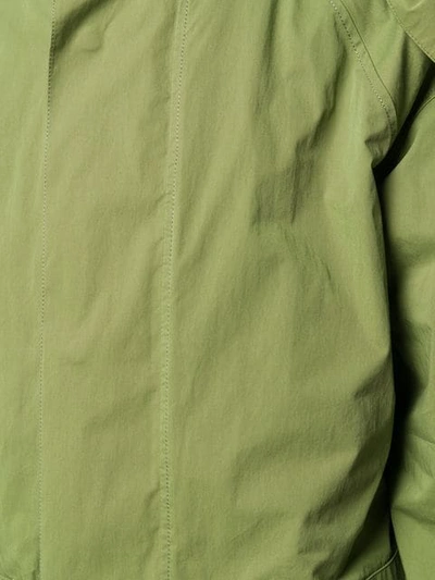 Shop Yves Salomon Hooded Rain Jacket In Green