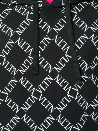 Shop Valentino Garavani Logo Print Hoodie In Black