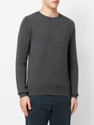 Shop Zanone Textured Knit Jumper In Grey