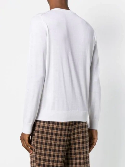 Shop Fendi Eyes Embroided Sweatshirt - White