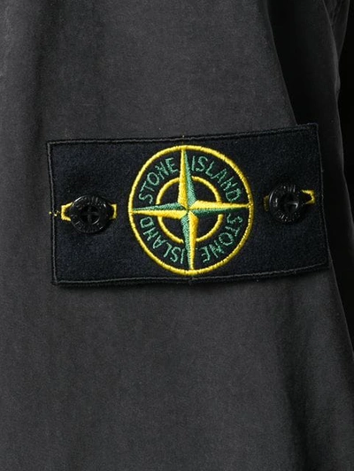 Shop Stone Island Panelled Parka Coat In Black