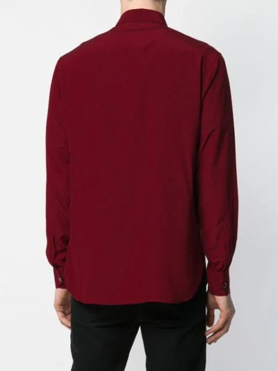 Shop Saint Laurent Micro Triangle Print Shirt In Red