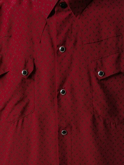 Shop Saint Laurent Micro Triangle Print Shirt In Red