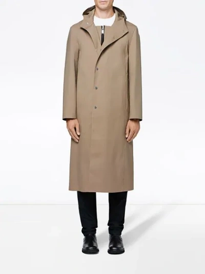 Shop Mackintosh 1017 Alyx 9sm Fawn Bonded Cotton Hooded Coat