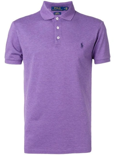 Shop Polo Ralph Lauren Logo Polo Shirt - Purple