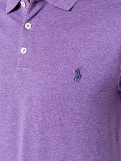 Shop Polo Ralph Lauren Logo Polo Shirt - Purple