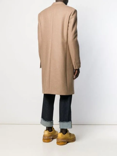 Shop Maison Margiela Single-breasted Coat In Neutrals