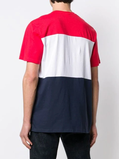 Shop Fila Logo Print Colour Block T-shirt In Red