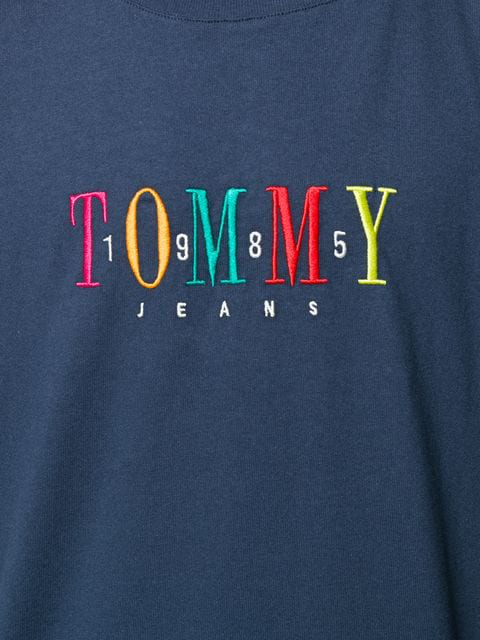 Tommy Jeans Oversized Embroidered Logo T-shirt - Blau In Blue | ModeSens