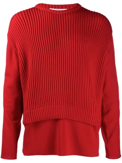 Shop Givenchy Ribbed Logo Stripe Jumper In Red