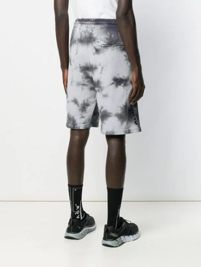 Shop Palm Angels Tie Dye Jogging Shorts In Grey