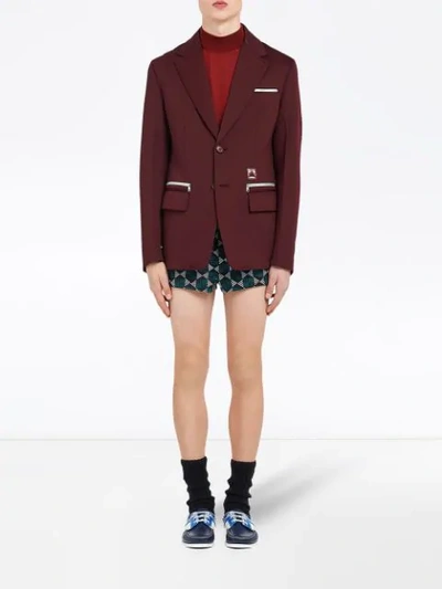 Shop Prada Technical Jersey Jacket In Red