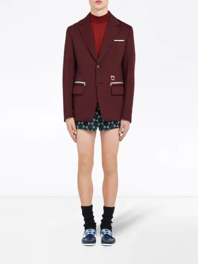 PRADA TECHNICAL JERSEY JACKET - 红色