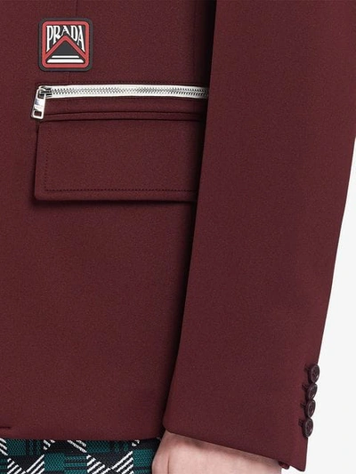 PRADA TECHNICAL JERSEY JACKET - 红色