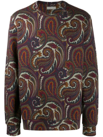 Shop Etro Paisley Print Sweatshirt In 8000