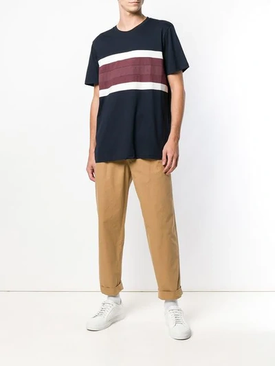 Shop Folk Stripe Detail T-shirt In Blue