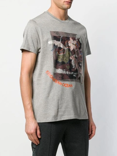 Shop Etro Graphic Print T-shirt In Grey