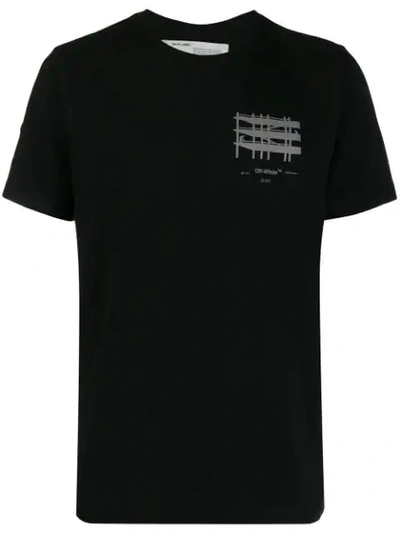 Shop Off-white Industrial Short-sleeved Tee In Black Silver