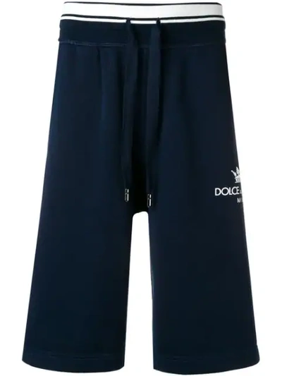 Shop Dolce & Gabbana Elasticated Waistband Shorts In Blue