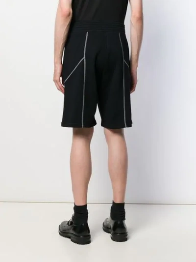 Shop Givenchy Contrast Stitching Bermuda Shorts In Black