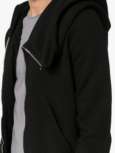 Shop Rick Owens Drkshdw Asymmetric Zipper Hoodie - Black