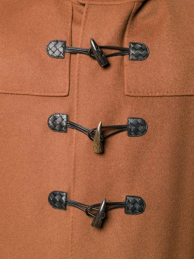 Shop Bottega Veneta Cashmere Double Breasted Duffle Coat In Brown