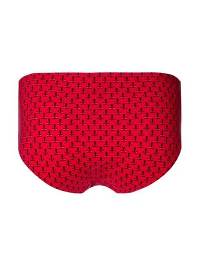 Shop Fendi Bag Bugs Print Swim Briefs In Red
