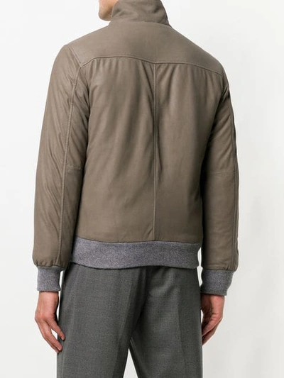 Shop Doriani Cashmere Cashmere Trim Jacket In Grey