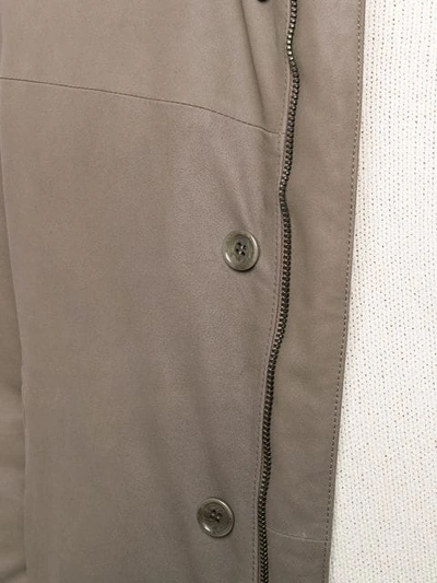 Shop Doriani Cashmere Cashmere Trim Jacket In Grey
