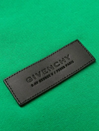 Shop Givenchy Cropped Logo Drawstring Hoodie In Green